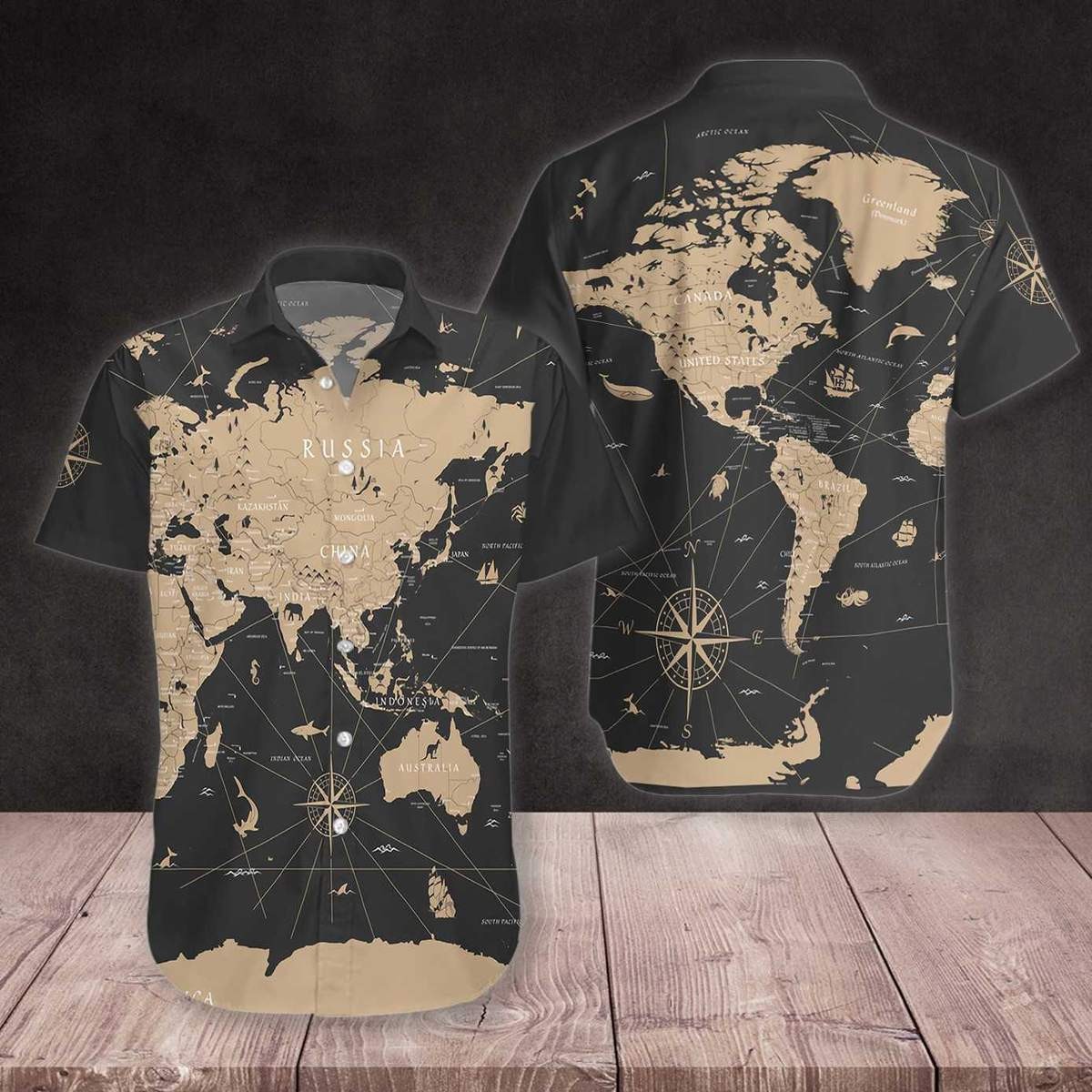 World Map Vintage Hawaiian Shirt
