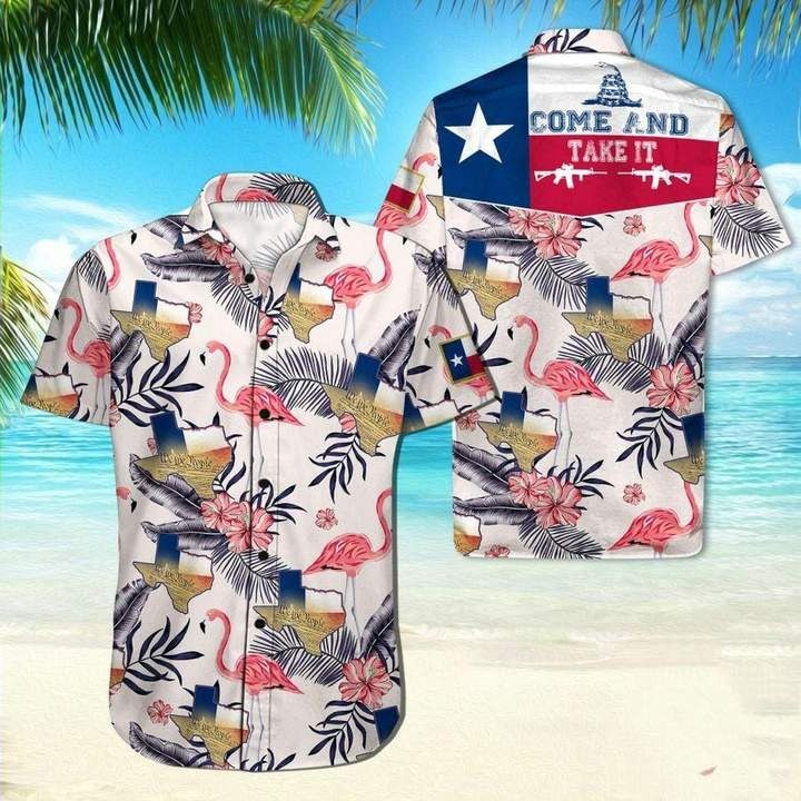 Texas Flamingo Come And Take It Hawaiian Shirt