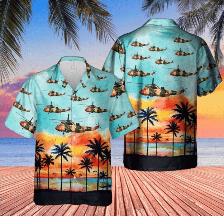 Sunset Beach Belgian Air Force Hawaiian Shirt