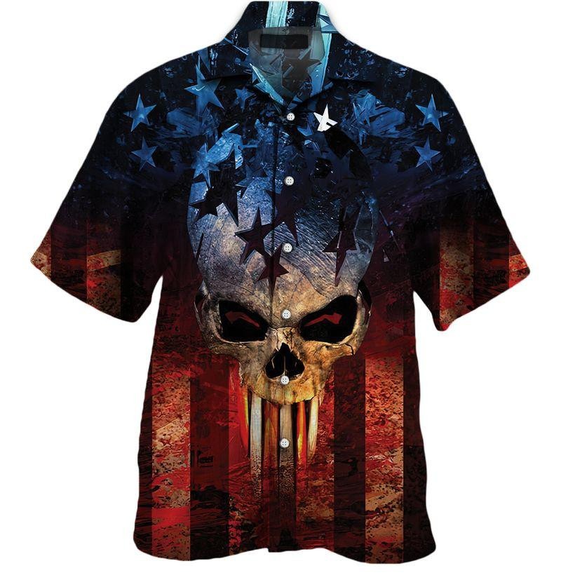 Patriot Skull Hawaiian Shirt