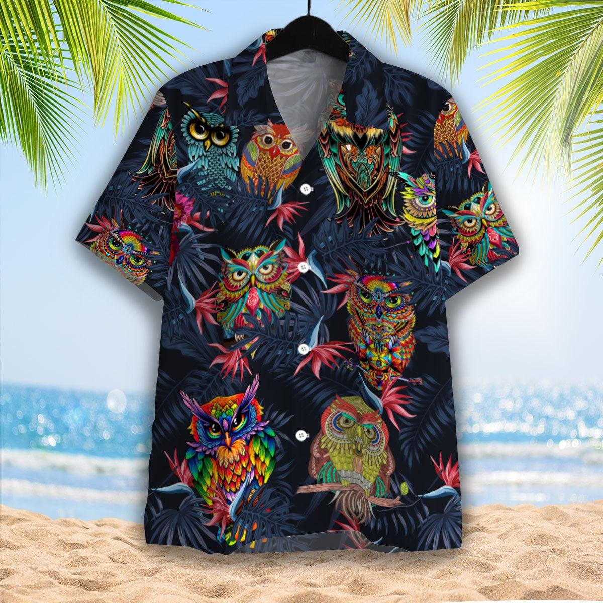 Owl Hippie Hawaiian Shirt