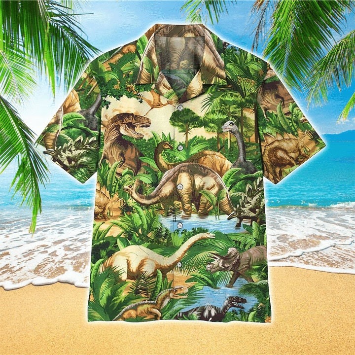 Tropical Dinosaurs Hawaiian Shirt