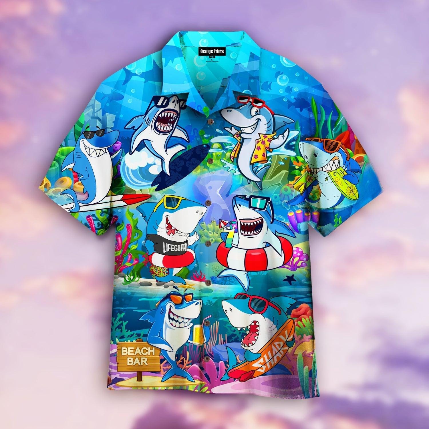 Shark Hunting Under Sea Hawaiian Shirt