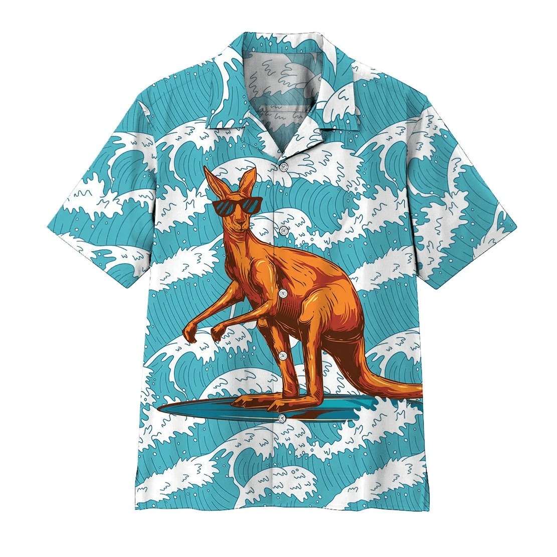 Surfing Kangaroo Hawaiian Shirt