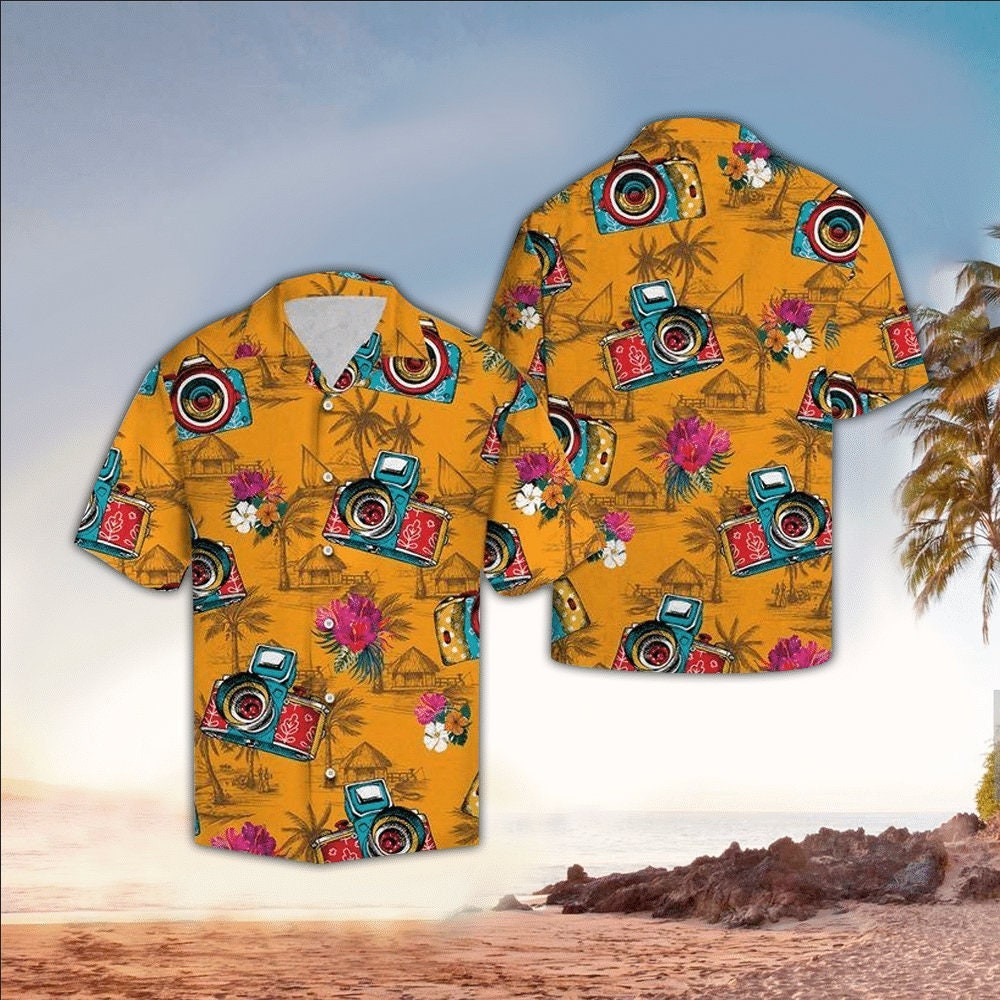 Tropical Palm Tree And Flower Photography Hawaiian Shirt
