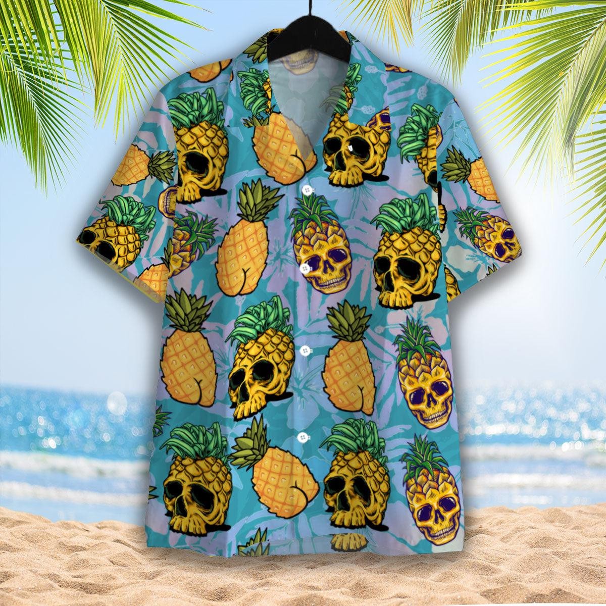 Tropical Pineapple Skull Hawaiian Shirt