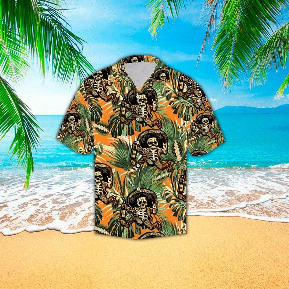Tropical Funny Skeleton Hawaiian Shirt