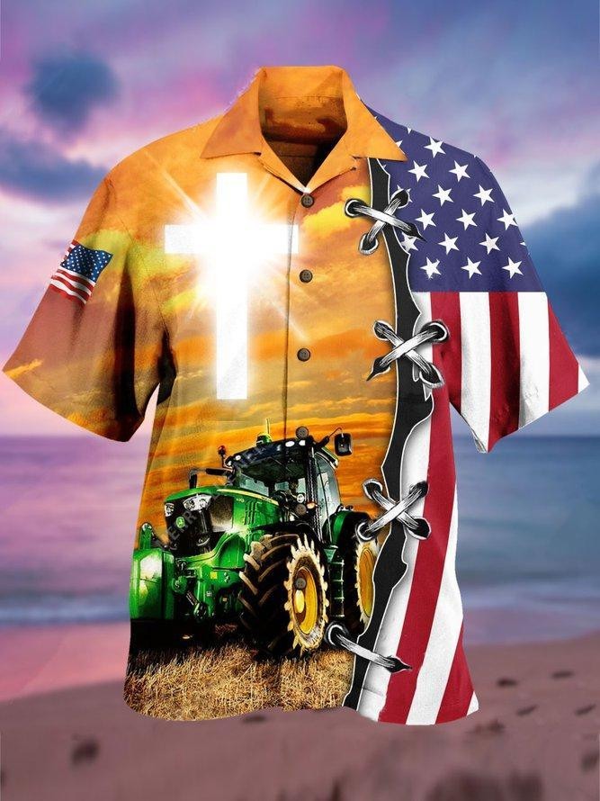 Vintage USA Farmer Hawaiian Shirt
