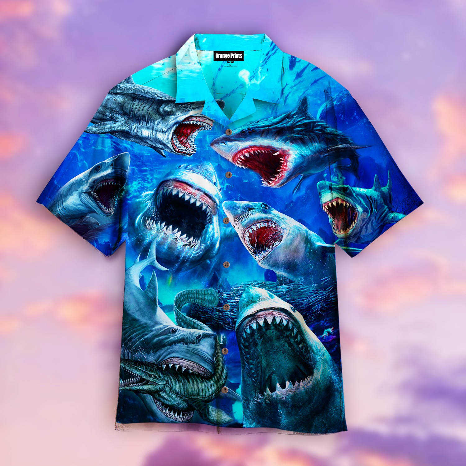 Megalodon Shark Hawaiian Shirt