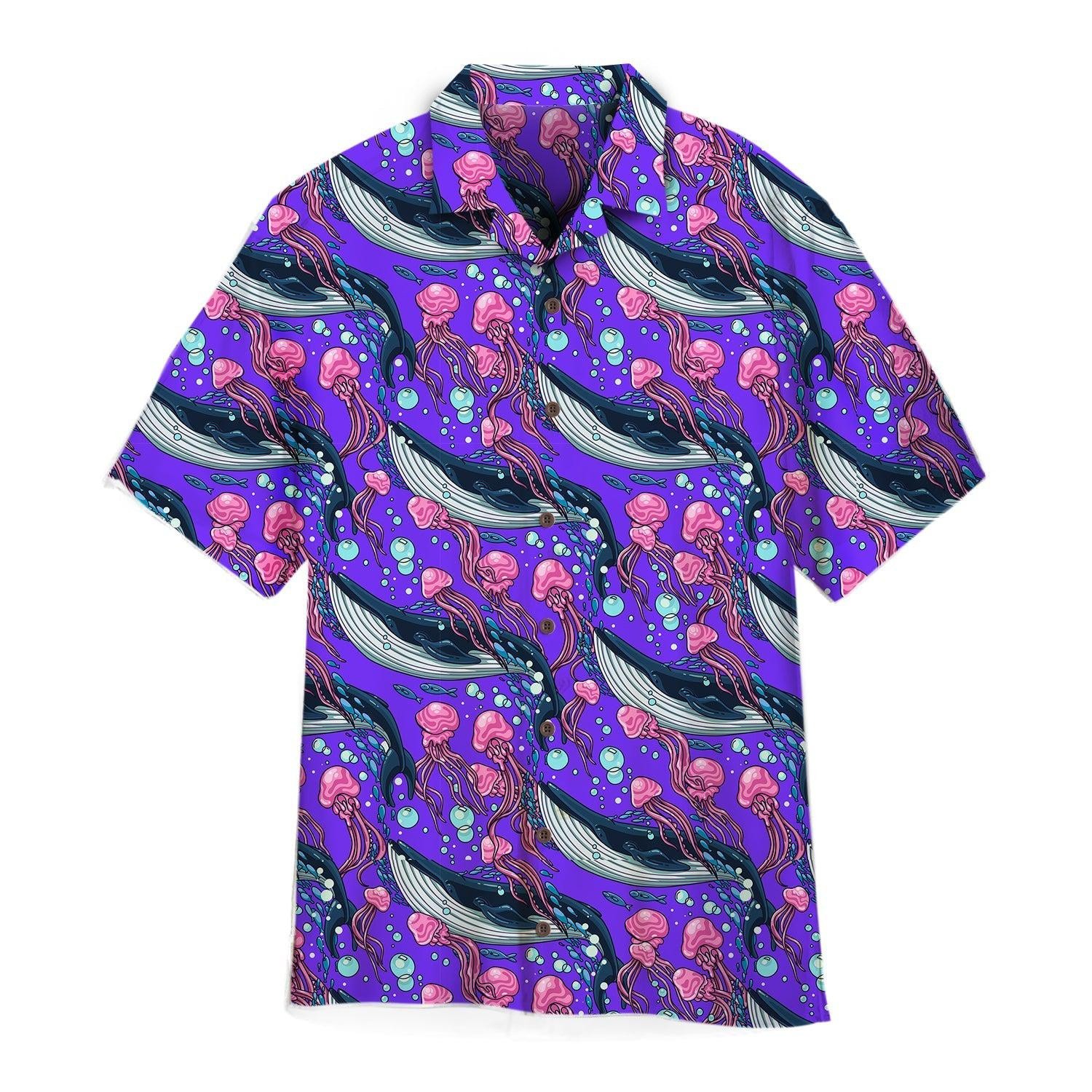Whales With Jellyfish Hawaiian Shirt