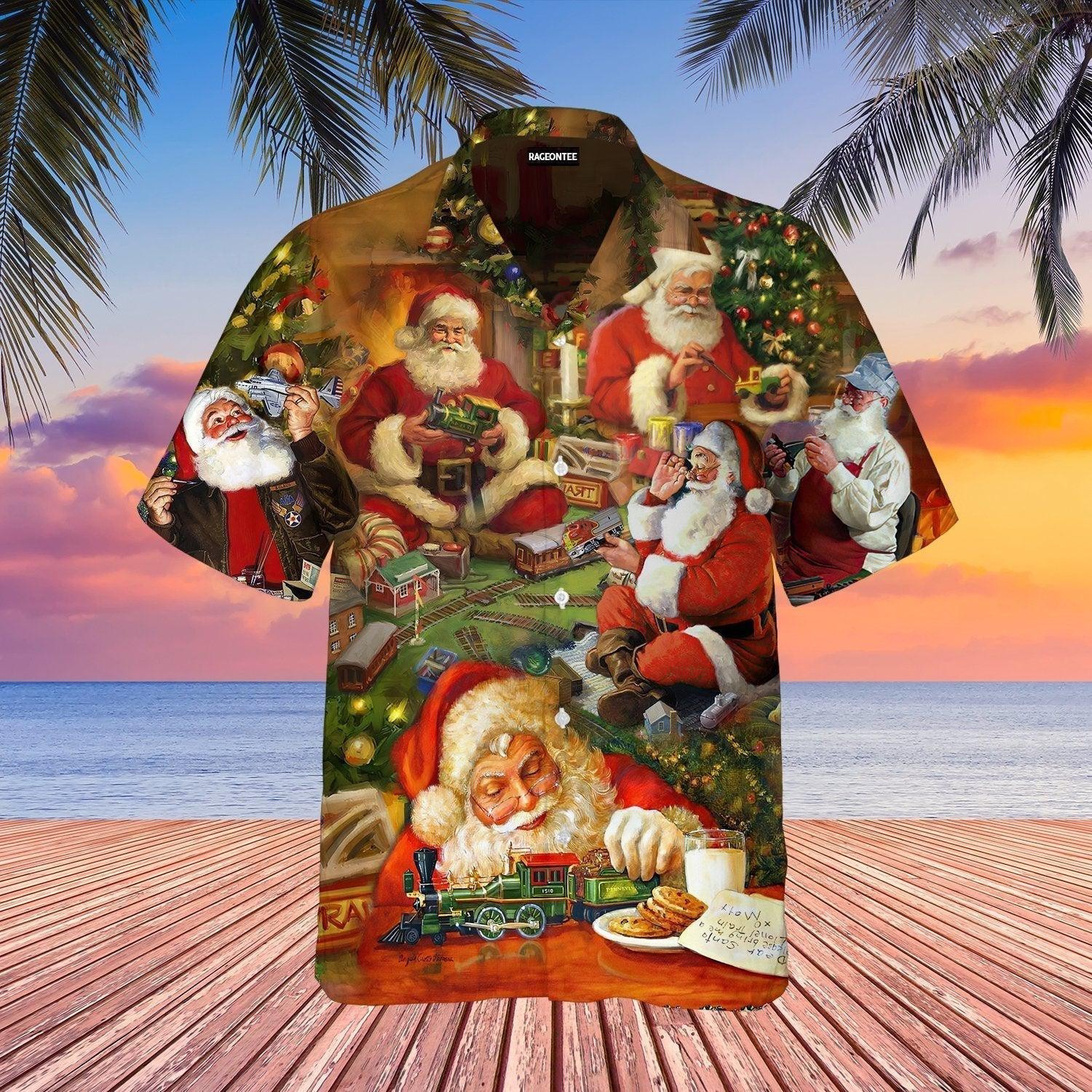 Santa’s Toy Workshop Hawaiian Shirt