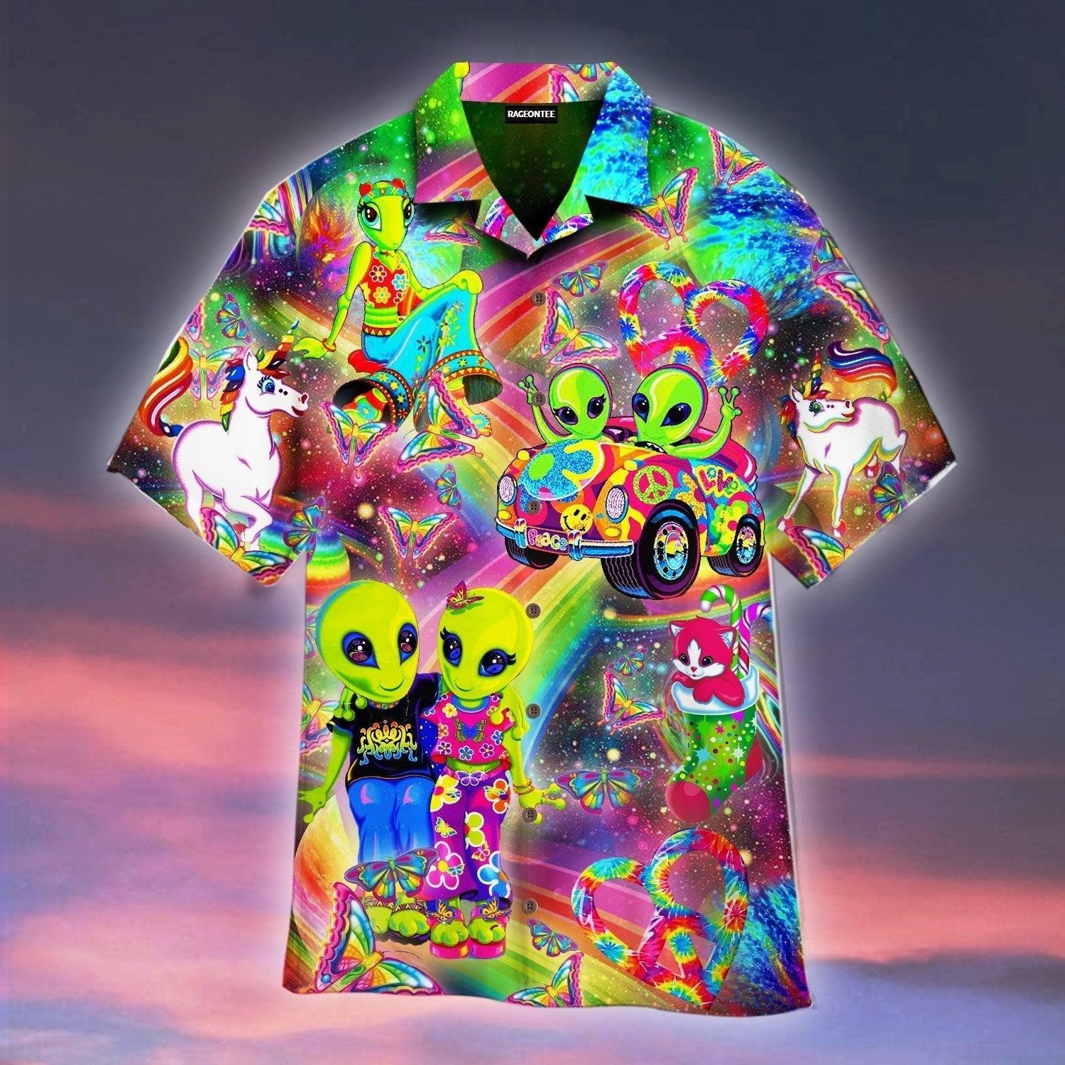 Rainbow Sweet Alien Hawaiian Shirt