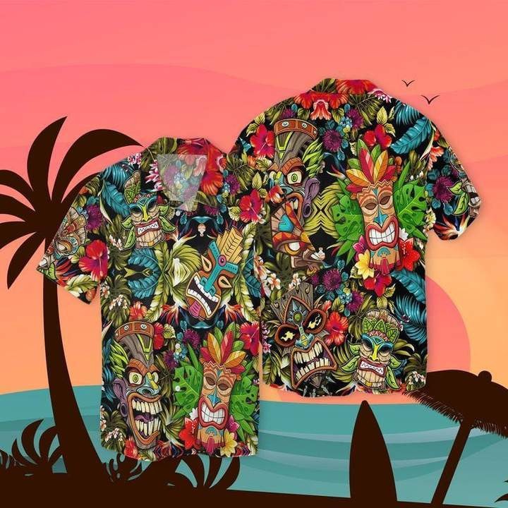 Tiki Tiki Colorful Hawaiian Shirt