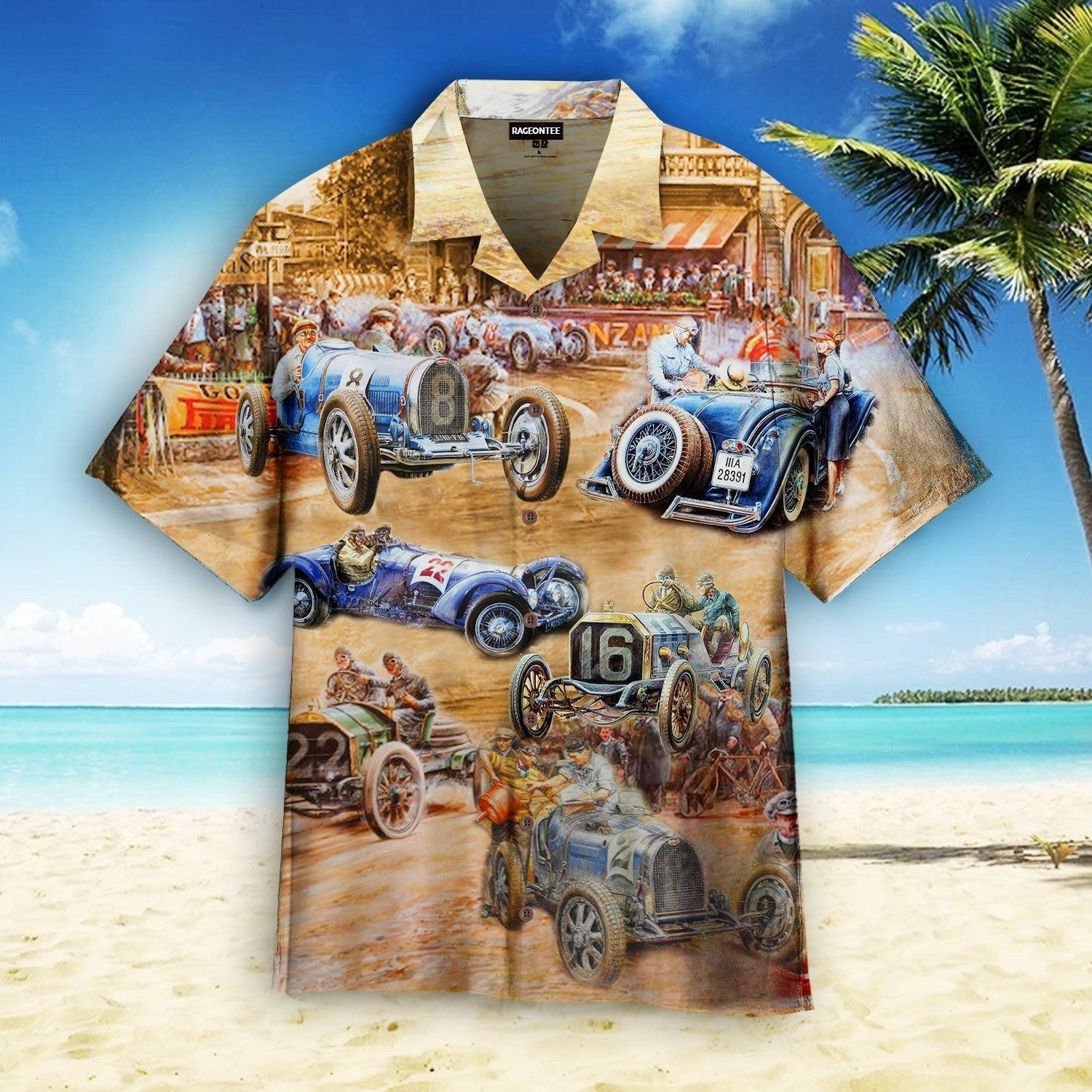 Vintage Race Car Hawaiian Shirt