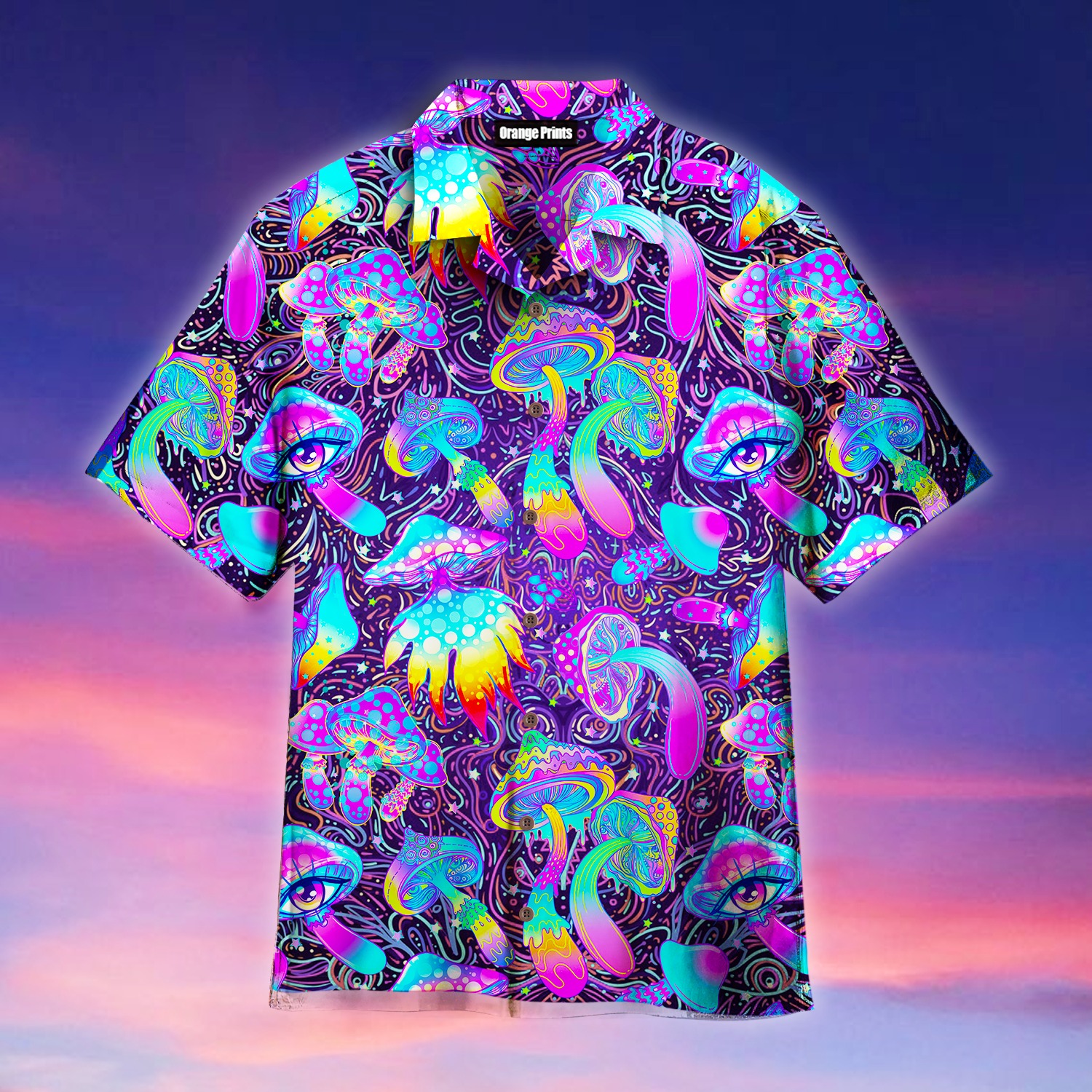 Psychedelic Art Magic Mushroom Trippy Hippie Hawaiian Shirt