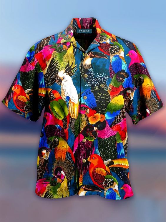 Printed Casual Leaves Mens Floral Hawaiian Shirt