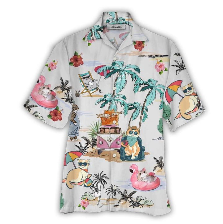Summer Cat Hawaiian Shirt