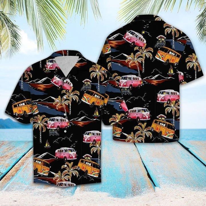 Tropical Hippie Car Hawaiian Shirt