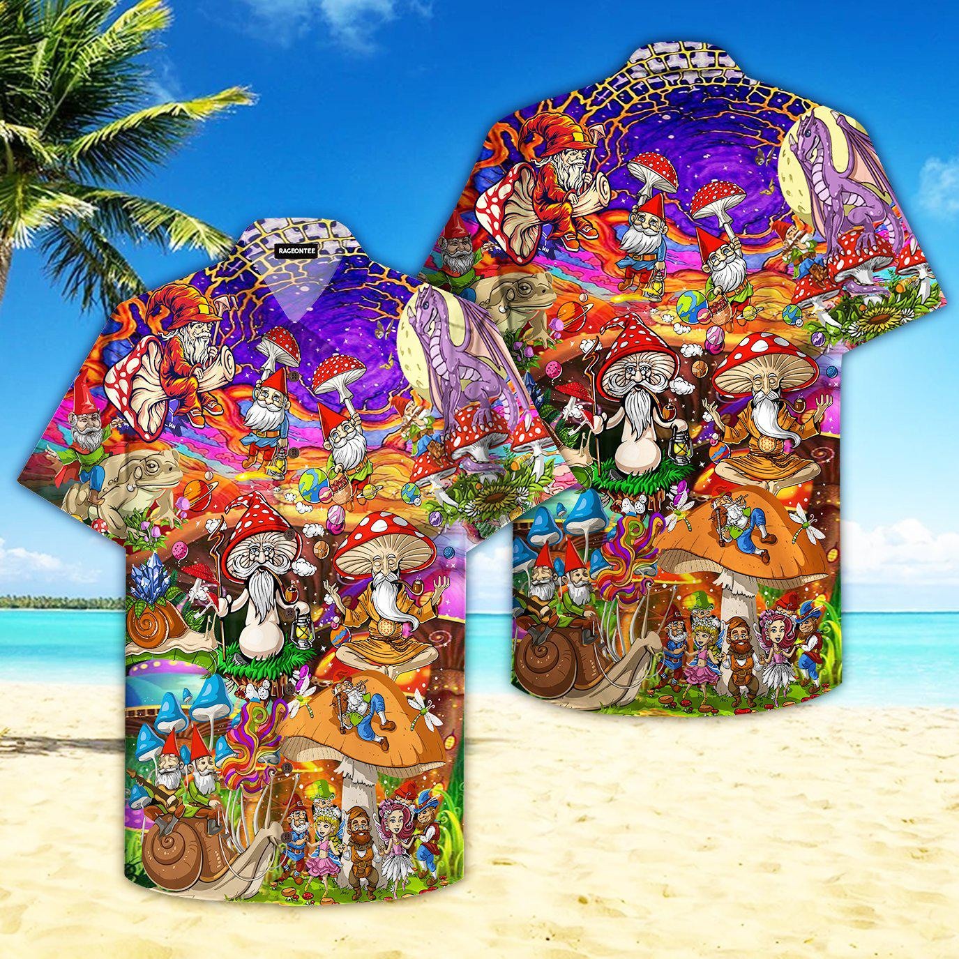 Grome Mushroom Hippie Life Hawaiian Shirt