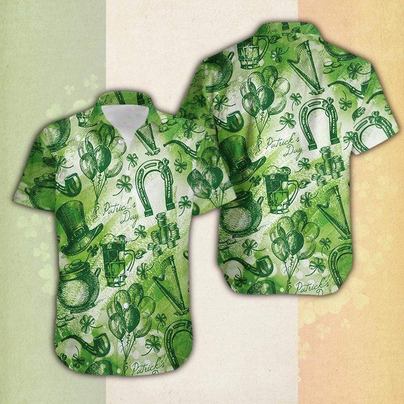 Whole Green SaintPatricks Day Vintage Hawaiian Shirt