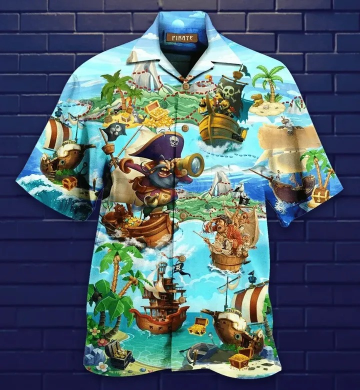 Pirate Its Time Of Treasure Hawaiian Shirt