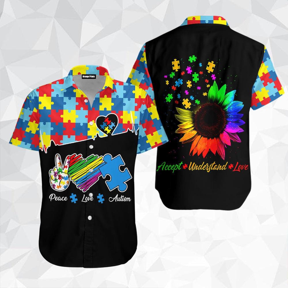 Peace Love Autism Hawaiian Shirt