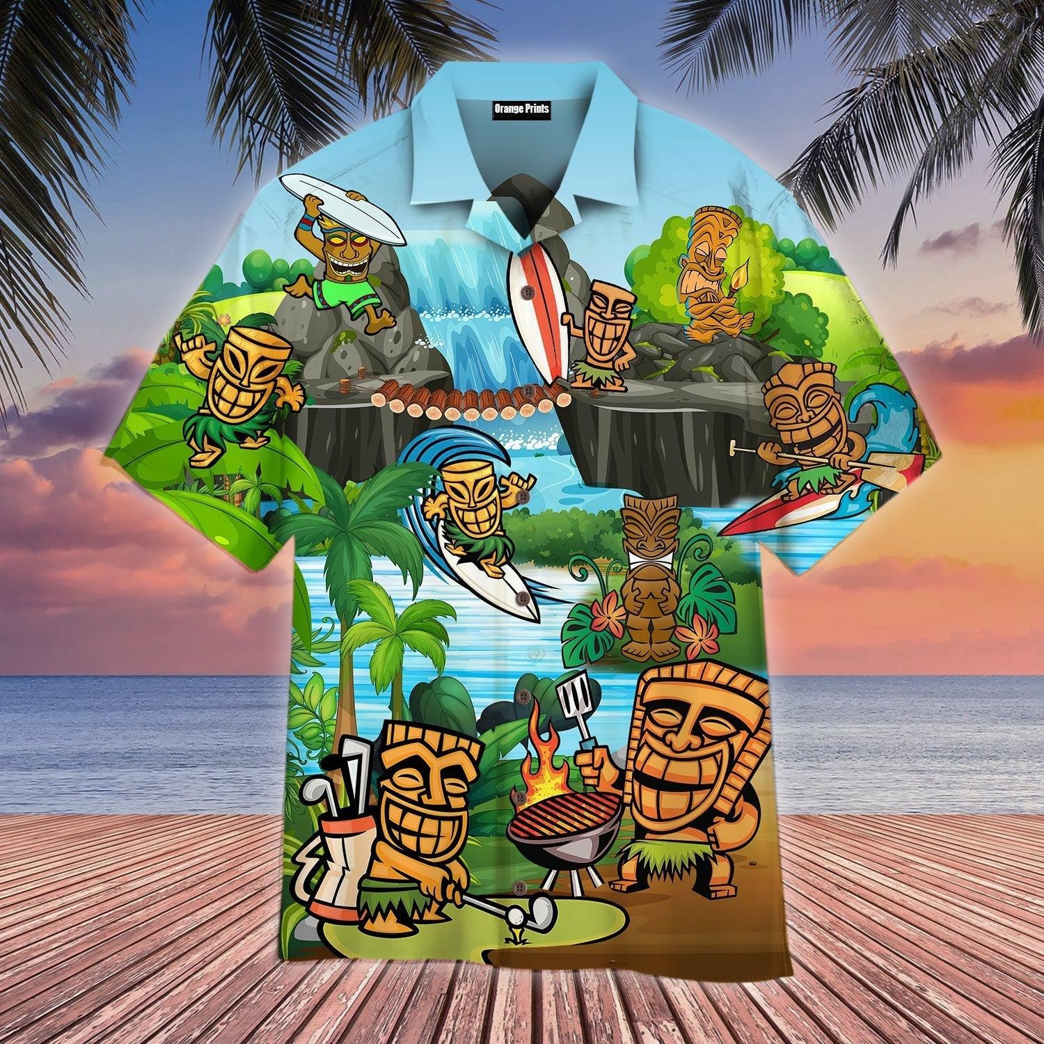 Tiki Keep Saying Aloha Tiki Hawaii Hawaiian Shirt
