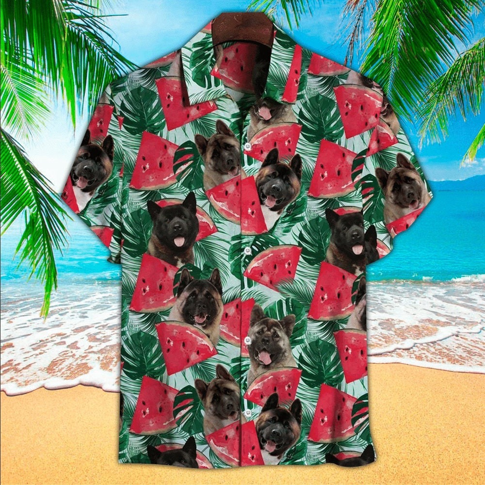 Watermelon & Dog Tropical Hawaiian Shirt