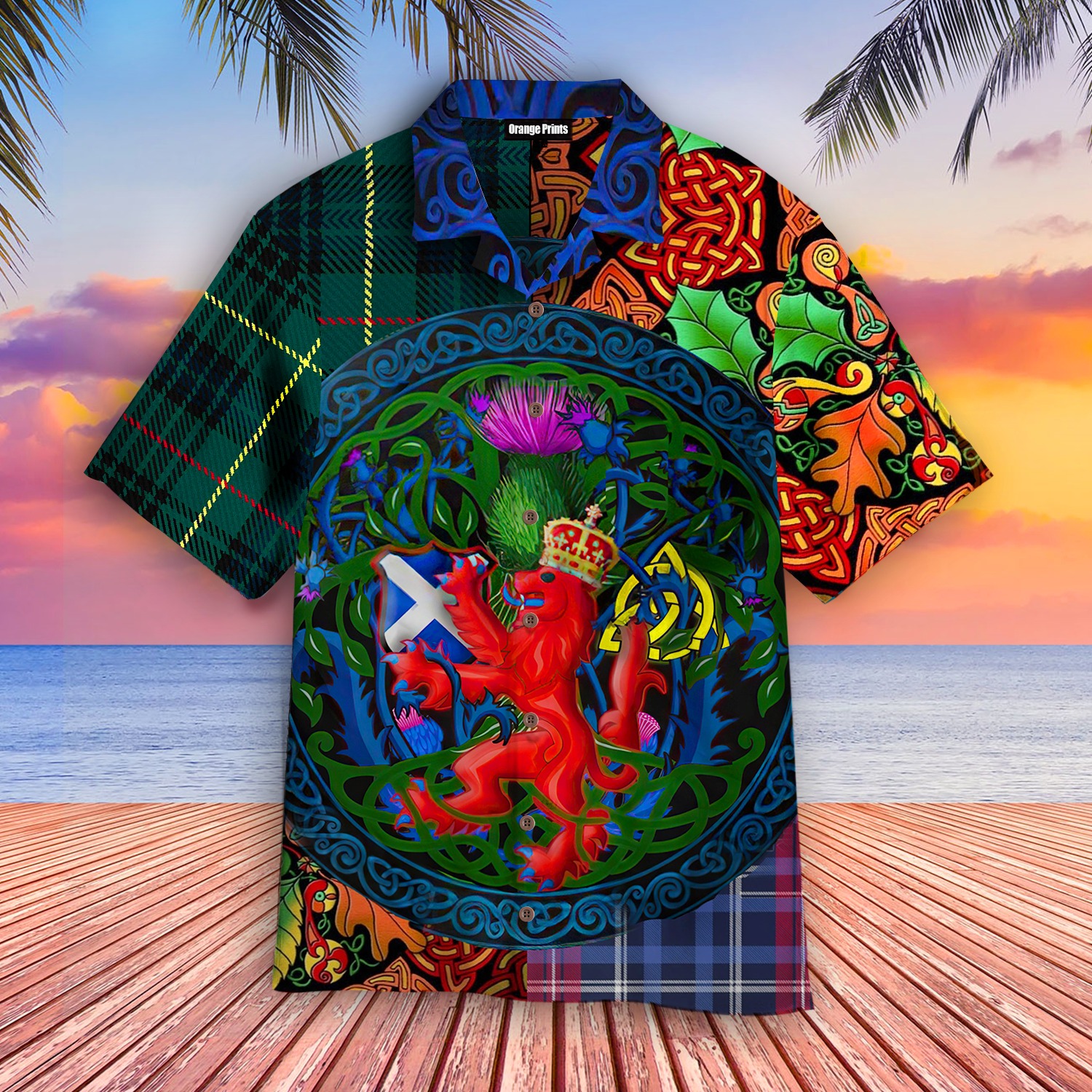 Scotland Rampant Lion With Thistle St. Patrick’s Day Hawaiian Shirt