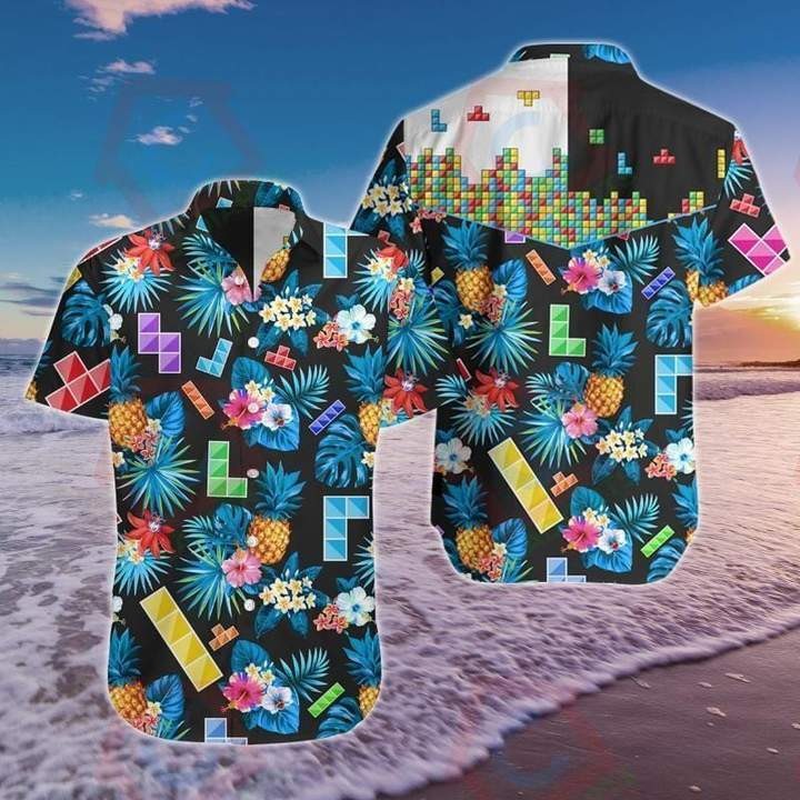 Tetris Puzzle Game Hawaiian Shirt