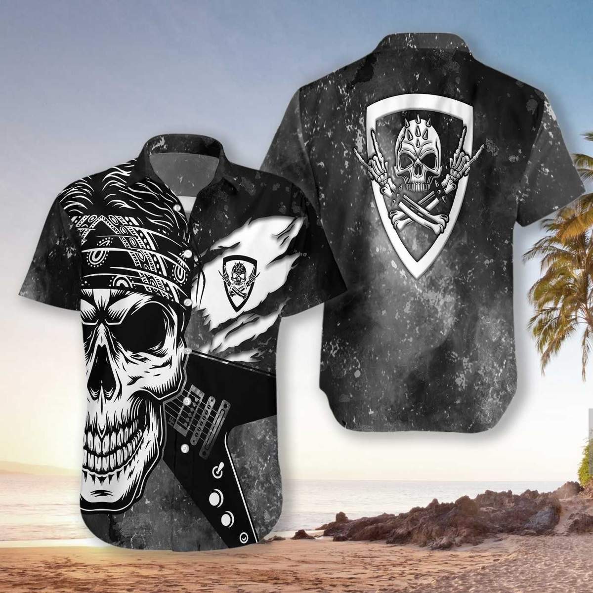 Rock And Roll Guitar Hawaiian Shirt