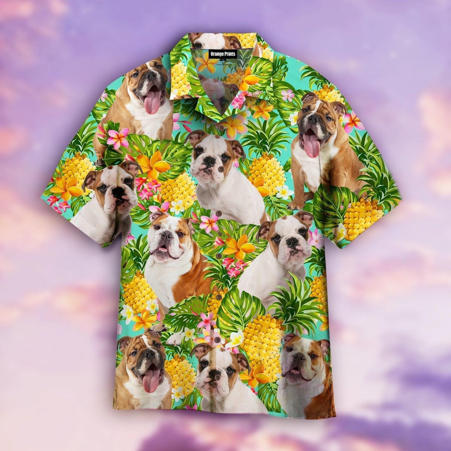 Tropical Bulldog Hawaiian Shirt