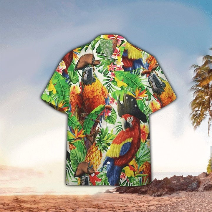Pirate Parrot Tropical Vintage Hawaiian Shirt