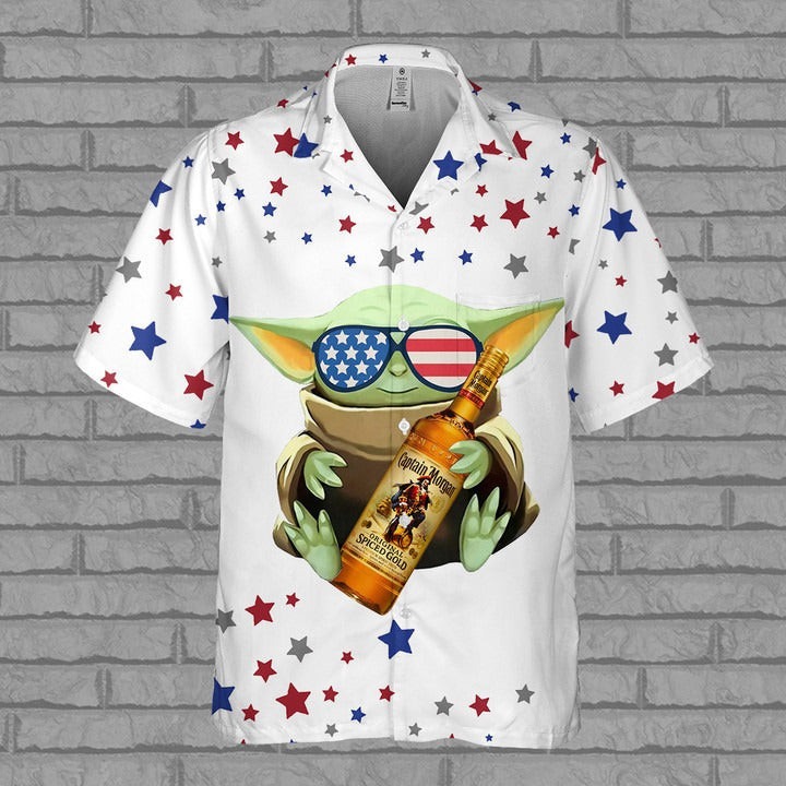 Captain Morgan Baby Yoda Hawaiian Shirt