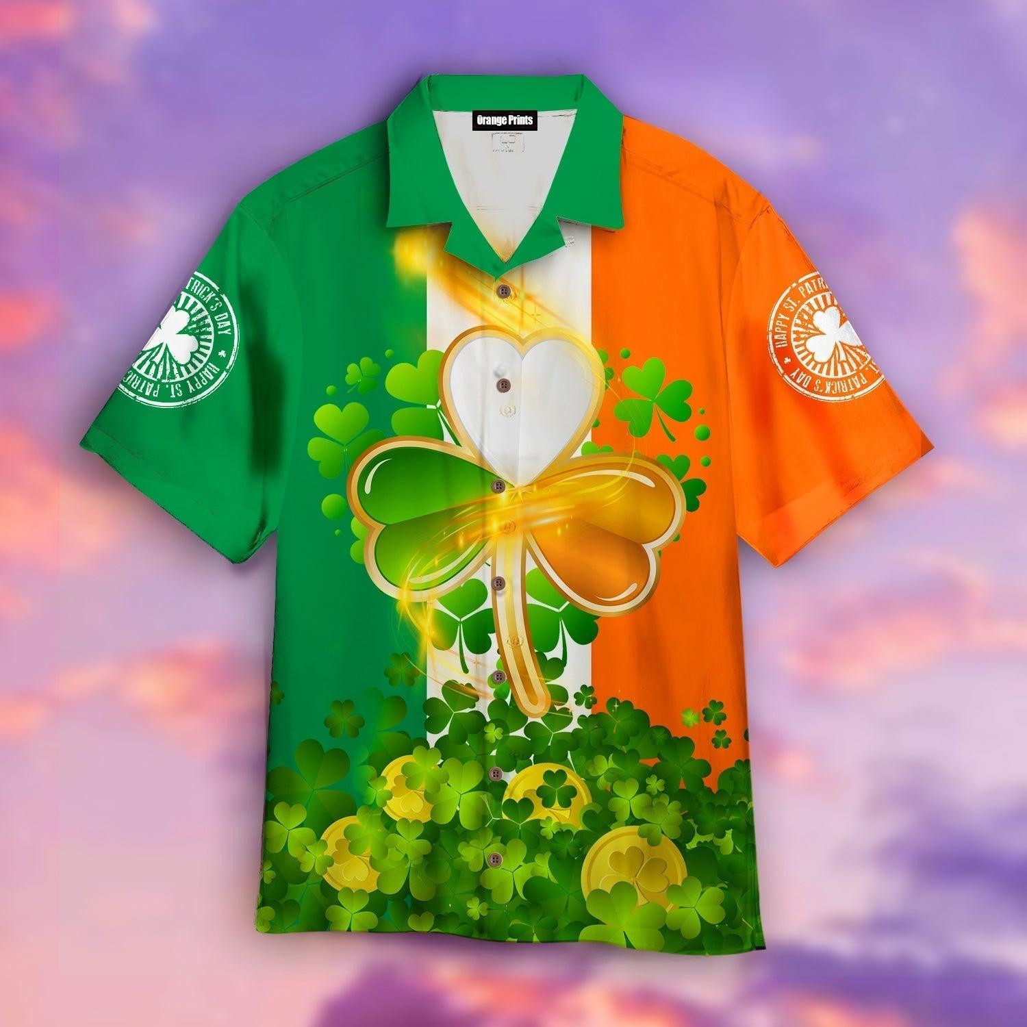 Shamrock St Patrick Day Hawaiian Shirt