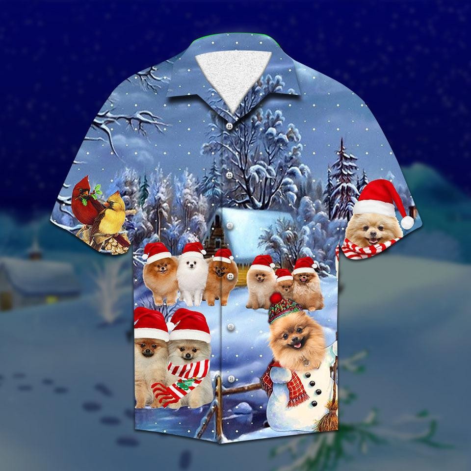 Pomeranian Christmas Hawaiian Shirt