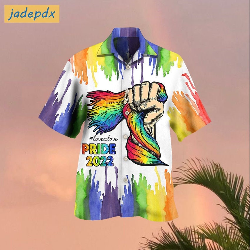 LGBT Pride Love Is Love Rainbow Color Hawaiian Shirt
