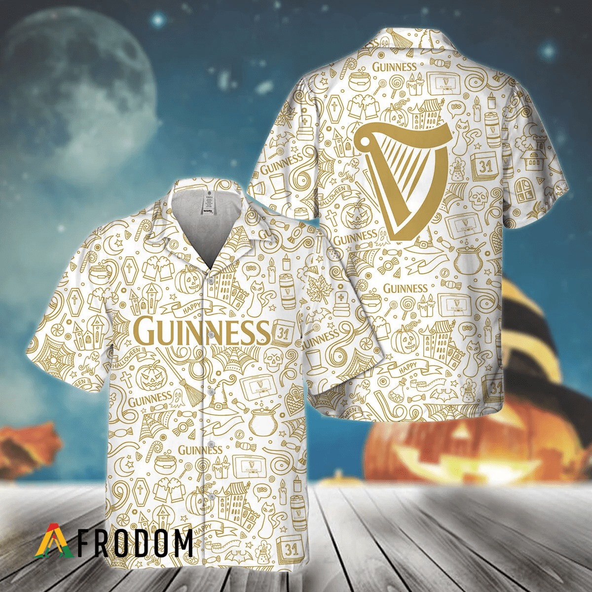Doodle Art Guinness Beer Hawaiian Shirt