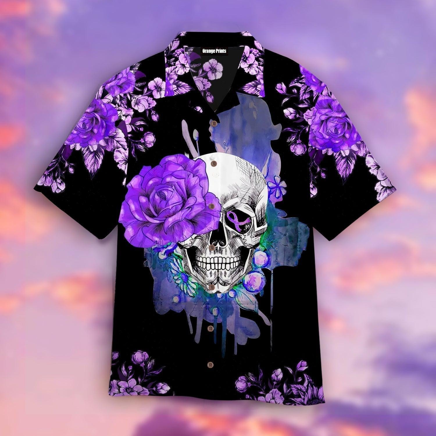 Purple Skull Hawaiian Shirt