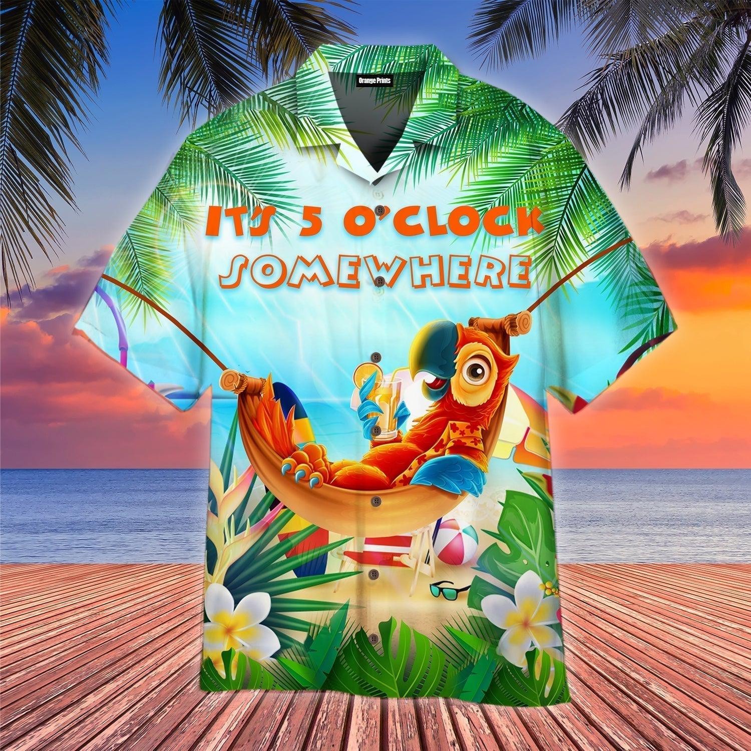 Party Parrot It’s 5 O’clock Somewhere Hawaiian Shirt