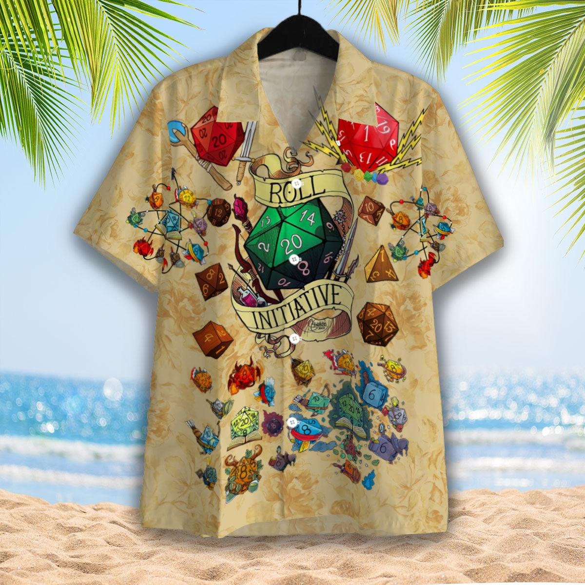 Roll Initiative Dice D20 Hawaiian Shirt