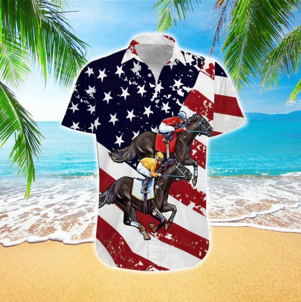 Racing Horse American Hawaiian Shirt