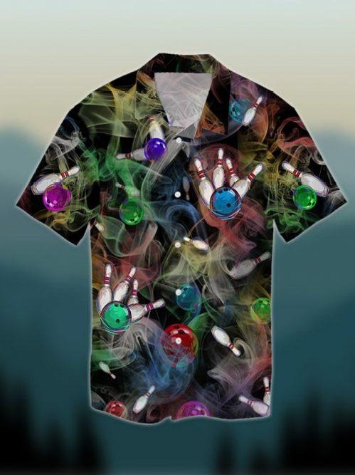 Rainbow Smoke Bowling Hawaiian Shirt