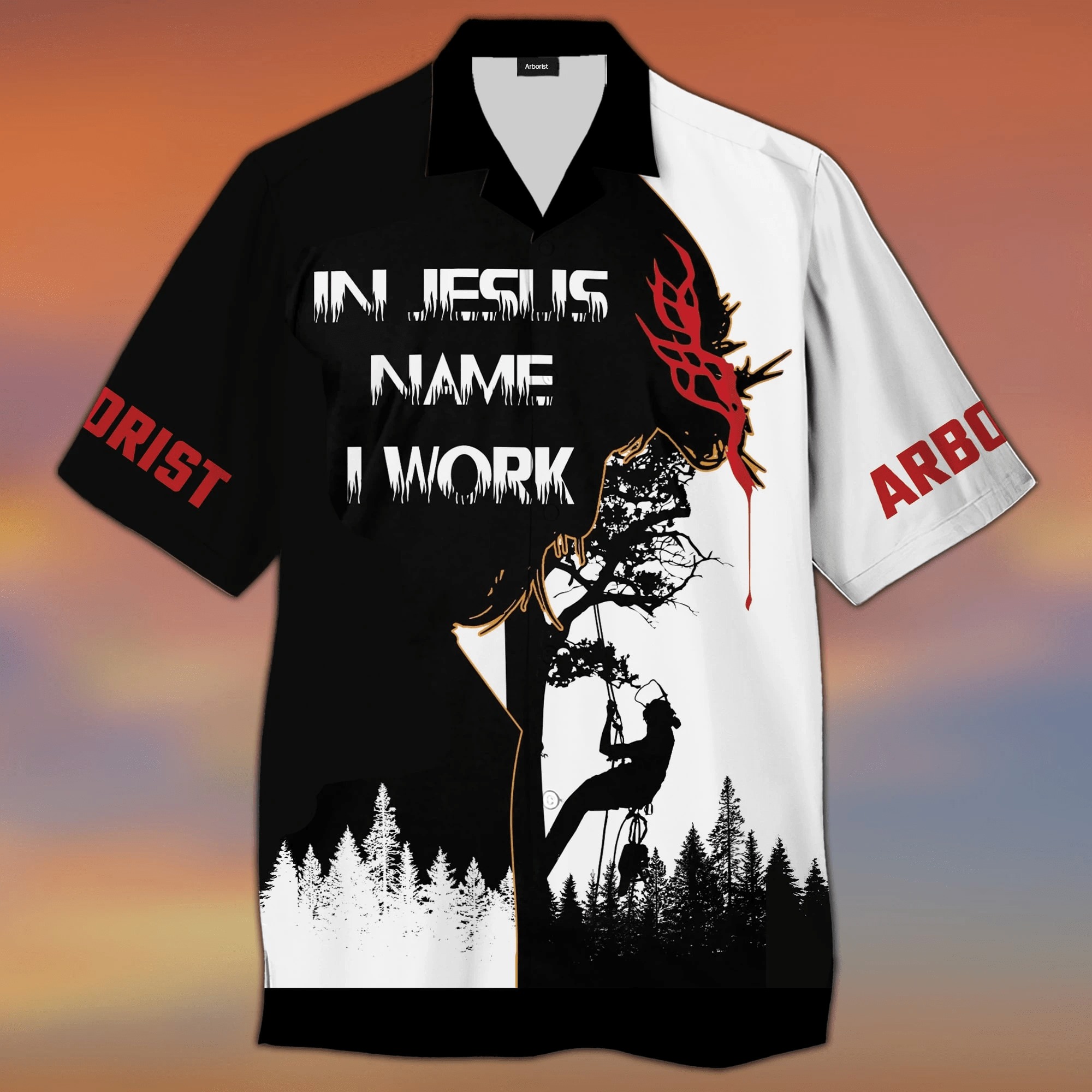 In Jesus Name I Work Hawaiian Shirt