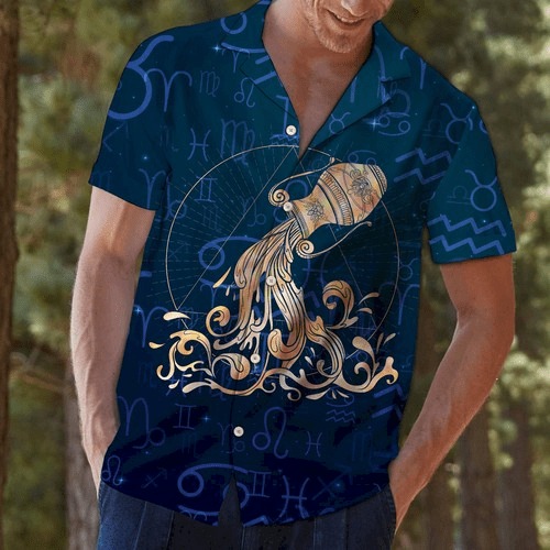 Aquarius Zodiac Hawaiian Shirt