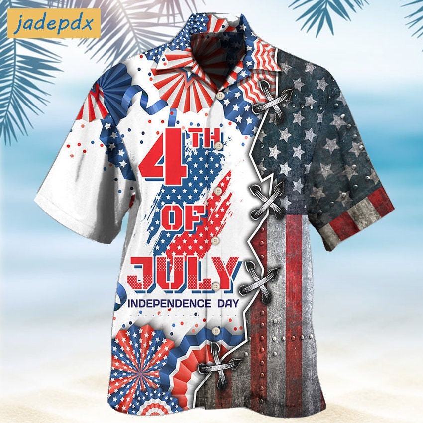 Vintage America 4th Of July Independence Day Hawaiian Shirt